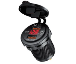 Розетка с двумя USB разъемами и вольтметром SF51903-1