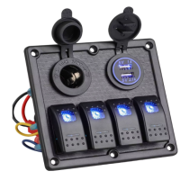 Панель с 4 клавишными выключателями и розетками R4S2