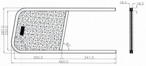 Рама оконная сдвижного окна 660 х 287 мм 00053AAB4