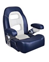 Сиденье модель HM58 с откидным валиком темно-синее с серо-белым 186108-5013/9002