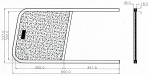 Рама оконная сдвижного окна 660 х 337 мм 00053AAB5