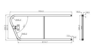 Рама оконная сдвижного окна 705 х 294 мм 00053AAB7