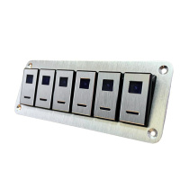 Панель с 6 клавишными выключателями алюминий AS38