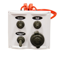 Панель с 3 выключателями и розеткой белая SP0301AW